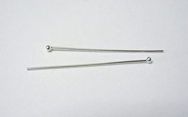 4 Stück Kugelstift, Nietstifte, Kopfstifte 40 mm  Silber 925